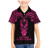 Personalised New Zealand Te Reo Maori Family Matching Mermaid Dress and Hawaiian Shirt Kia Kaha Maori Language Week Pink Style LT9 - Wonder Print Shop