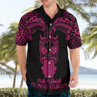 Personalised New Zealand Te Reo Maori Hawaiian Shirt Kia Kaha Maori Language Week Pink Style - Wonder Print Shop