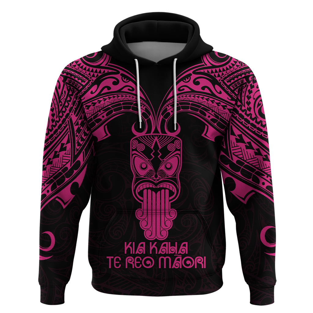 Personalised New Zealand Te Reo Maori Hoodie Kia Kaha Maori Language Week Pink Style - Wonder Print Shop