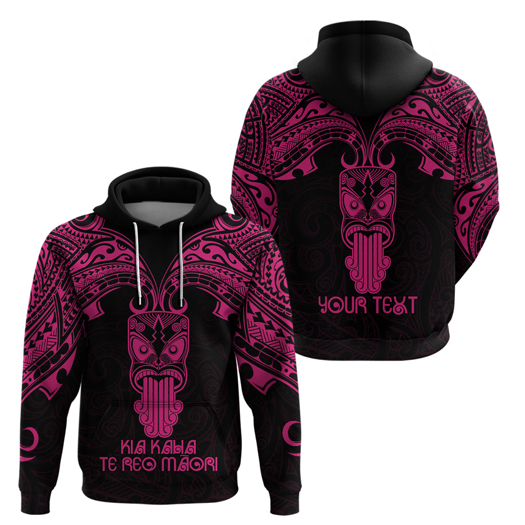 Personalised New Zealand Te Reo Maori Hoodie Kia Kaha Maori Language Week Pink Style - Wonder Print Shop