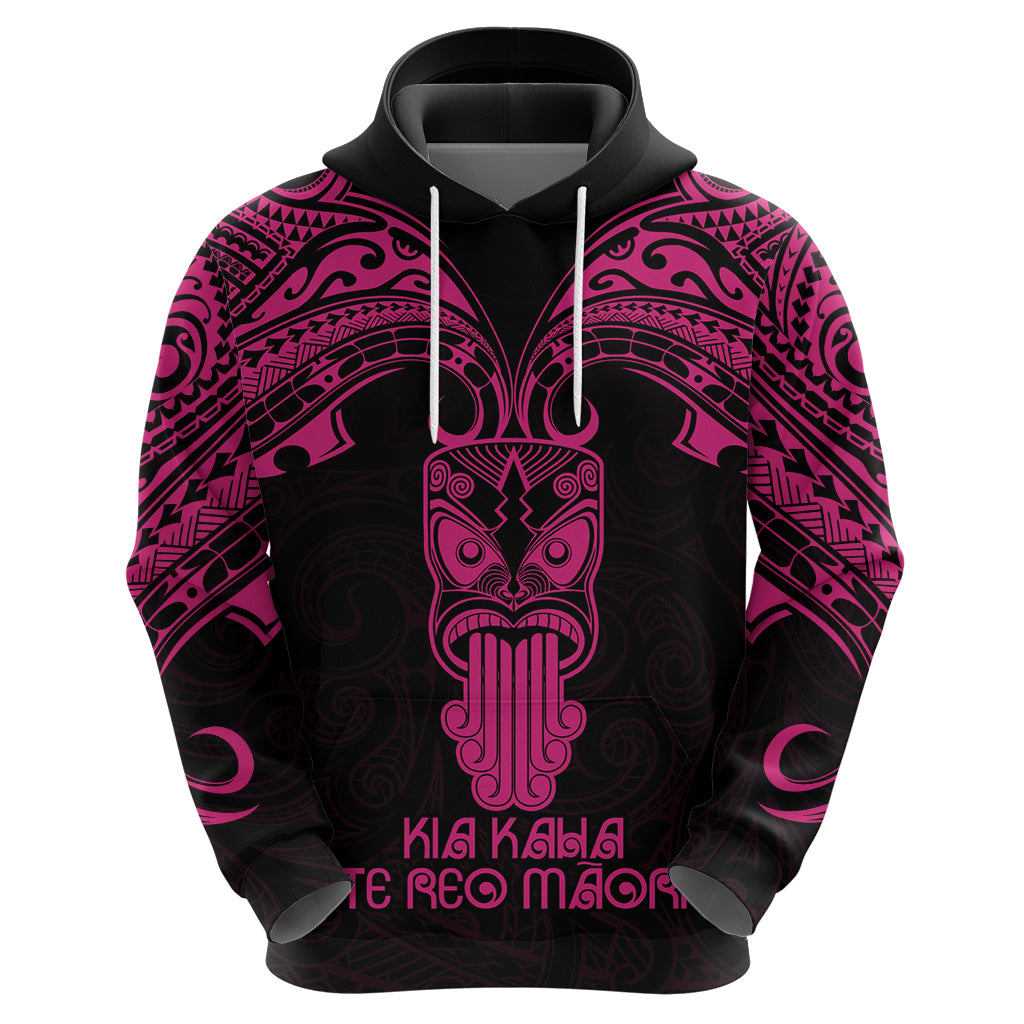 Personalised New Zealand Te Reo Maori Hoodie Kia Kaha Maori Language Week Pink Style - Wonder Print Shop