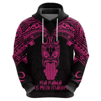 Personalised New Zealand Te Reo Maori Hoodie Kia Kaha Maori Language Week Pink Style - Wonder Print Shop