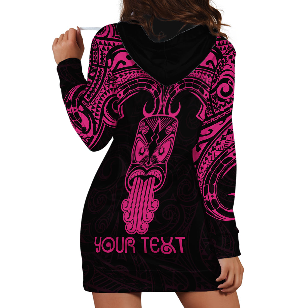 Personalised New Zealand Te Reo Maori Hoodie Dress Kia Kaha Maori Language Week Pink Style - Wonder Print Shop