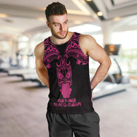 Personalised New Zealand Te Reo Maori Men Tank Top Kia Kaha Maori Language Week Pink Style LT9