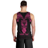 Personalised New Zealand Te Reo Maori Men Tank Top Kia Kaha Maori Language Week Pink Style LT9