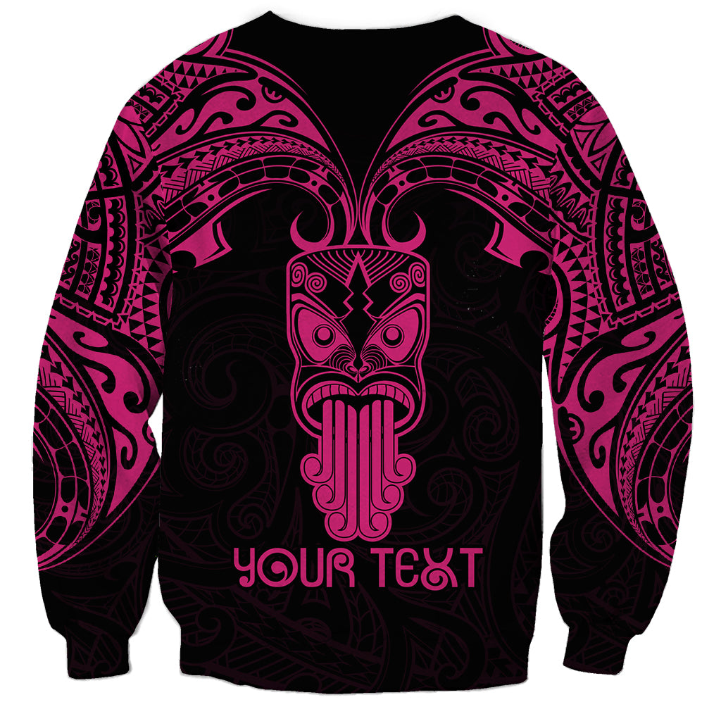 Personalised New Zealand Te Reo Maori Sweatshirt Kia Kaha Maori Language Week Pink Style - Wonder Print Shop