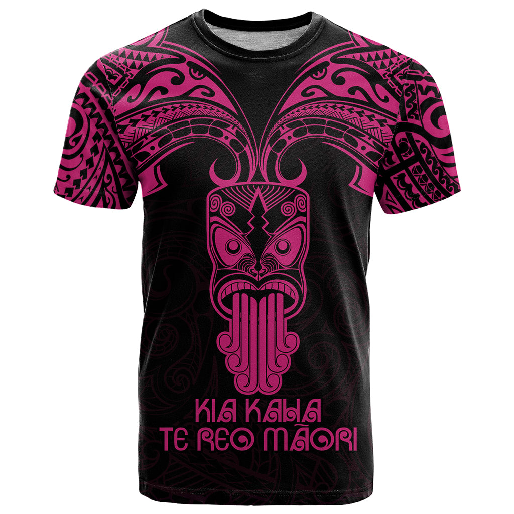 Personalised New Zealand Te Reo Maori T Shirt Kia Kaha Maori Language Week Pink Style - Wonder Print Shop