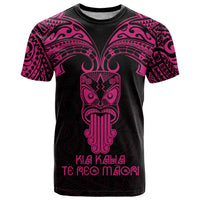 Personalised New Zealand Te Reo Maori T Shirt Kia Kaha Maori Language Week Pink Style - Wonder Print Shop