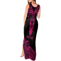 Personalised New Zealand Te Reo Maori Tank Maxi Dress Kia Kaha Maori Language Week Pink Style - Wonder Print Shop