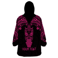 Personalised New Zealand Te Reo Maori Wearable Blanket Hoodie Kia Kaha Maori Language Week Pink Style - Wonder Print Shop