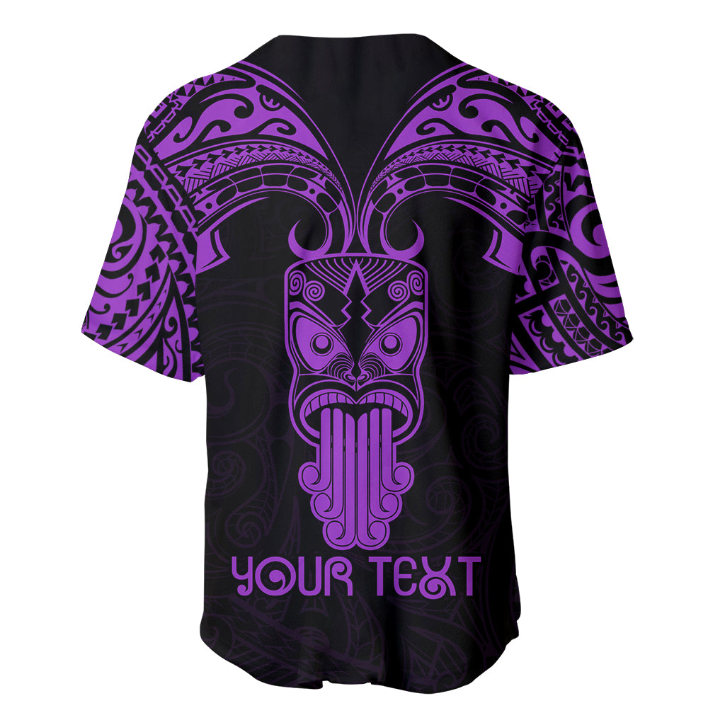 Personalised New Zealand Te Reo Maori Baseball Jersey Kia Kaha Maori Language Week Purple Style LT9 - Wonder Print Shop