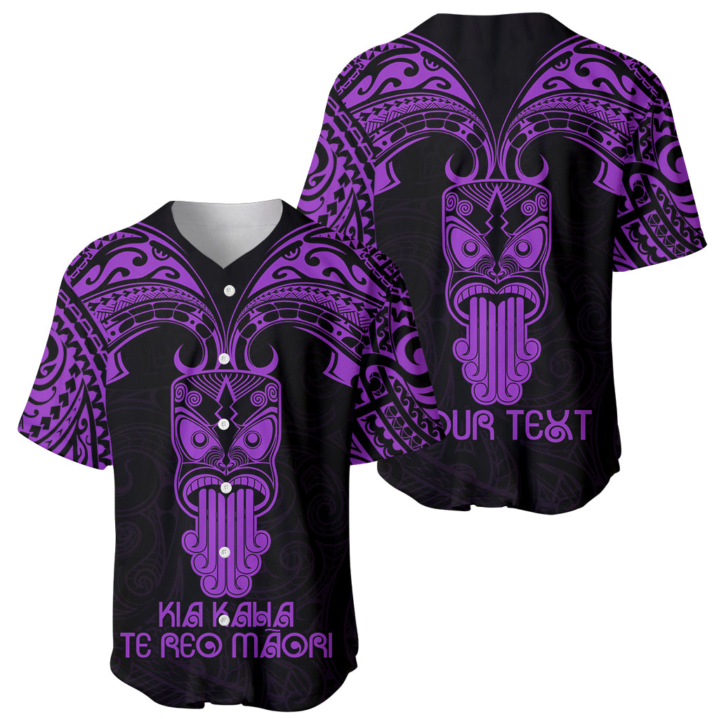 Personalised New Zealand Te Reo Maori Baseball Jersey Kia Kaha Maori Language Week Purple Style LT9 - Wonder Print Shop