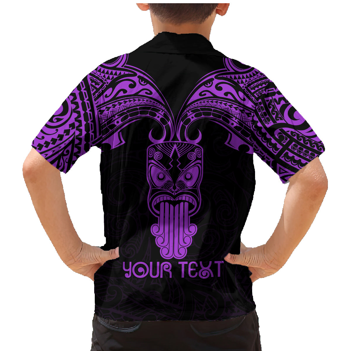 Personalised New Zealand Te Reo Maori Family Matching Mermaid Dress and Hawaiian Shirt Kia Kaha Maori Language Week Purple Style LT9 - Wonder Print Shop