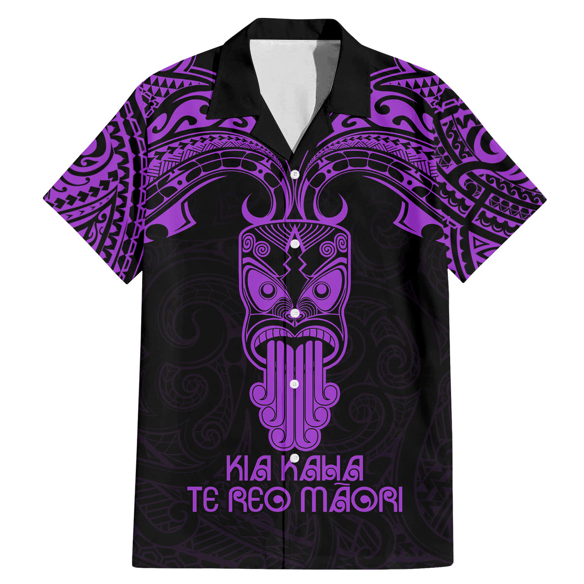 Personalised New Zealand Te Reo Maori Family Matching Mermaid Dress and Hawaiian Shirt Kia Kaha Maori Language Week Purple Style LT9 - Wonder Print Shop