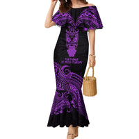 Personalised New Zealand Te Reo Maori Family Matching Mermaid Dress and Hawaiian Shirt Kia Kaha Maori Language Week Purple Style LT9 - Wonder Print Shop