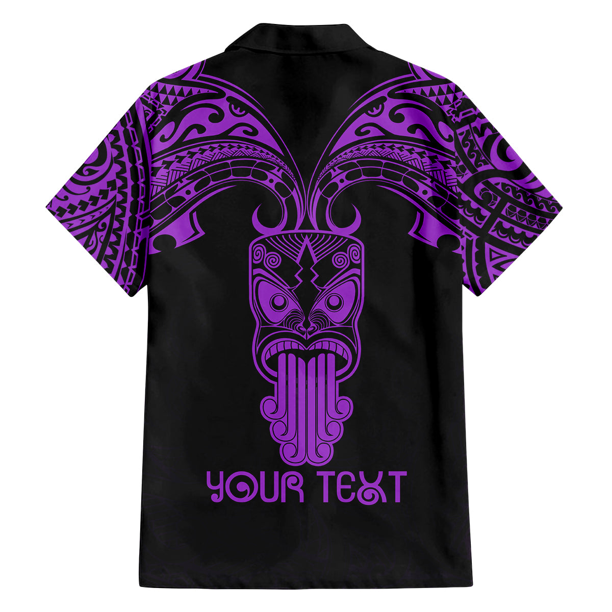 Personalised New Zealand Te Reo Maori Family Matching Puletasi Dress and Hawaiian Shirt Kia Kaha Maori Language Week Purple Style - Wonder Print Shop