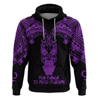 Personalised New Zealand Te Reo Maori Hoodie Kia Kaha Maori Language Week Purple Style - Wonder Print Shop
