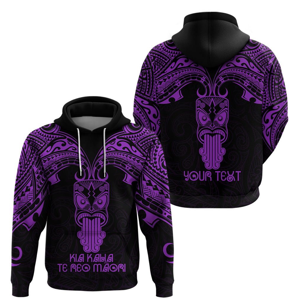 Personalised New Zealand Te Reo Maori Hoodie Kia Kaha Maori Language Week Purple Style - Wonder Print Shop