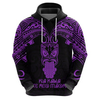 Personalised New Zealand Te Reo Maori Hoodie Kia Kaha Maori Language Week Purple Style - Wonder Print Shop