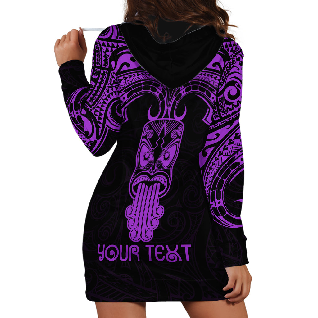Personalised New Zealand Te Reo Maori Hoodie Dress Kia Kaha Maori Language Week Purple Style - Wonder Print Shop