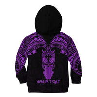 Personalised New Zealand Te Reo Maori Kid Hoodie Kia Kaha Maori Language Week Purple Style - Wonder Print Shop