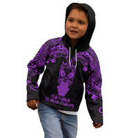 Personalised New Zealand Te Reo Maori Kid Hoodie Kia Kaha Maori Language Week Purple Style - Wonder Print Shop