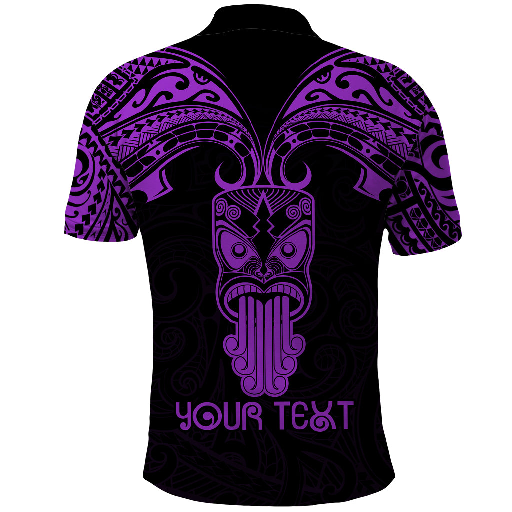 Personalised New Zealand Te Reo Maori Polo Shirt Kia Kaha Maori Language Week Purple Style - Wonder Print Shop