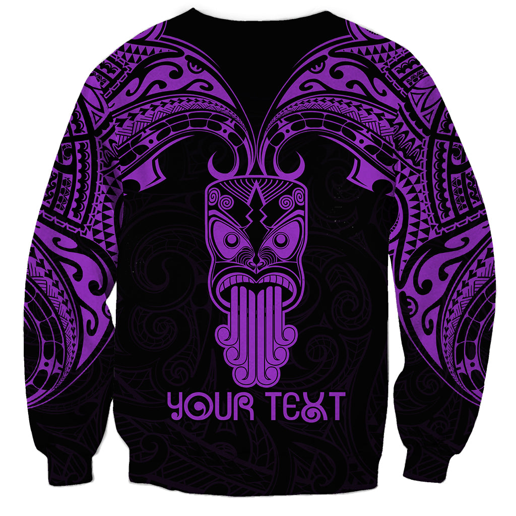 Personalised New Zealand Te Reo Maori Sweatshirt Kia Kaha Maori Language Week Purple Style - Wonder Print Shop