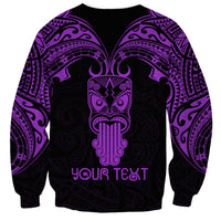 Personalised New Zealand Te Reo Maori Sweatshirt Kia Kaha Maori Language Week Purple Style - Wonder Print Shop