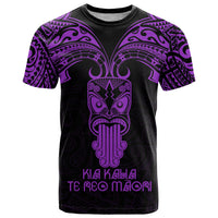 Personalised New Zealand Te Reo Maori T Shirt Kia Kaha Maori Language Week Purple Style - Wonder Print Shop
