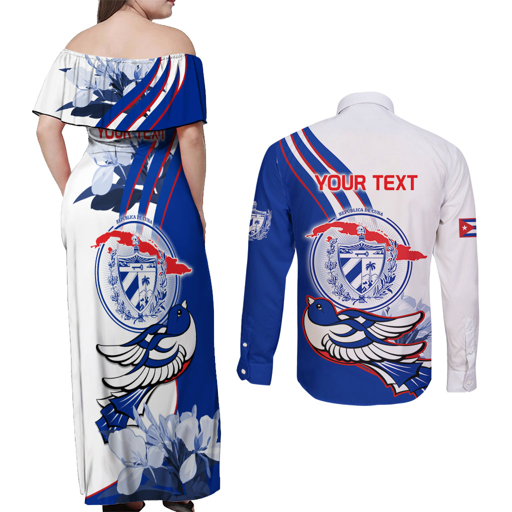 Cuba Triumph of the Revolution Personalized Couples Matching Off Shoulder Maxi Dress and Long Sleeve Button Shirt Freedom And Liberty LT9 - Wonder Print Shop