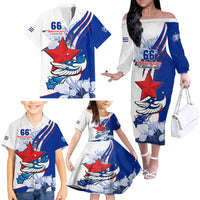 Cuba Triumph of the Revolution Personalized Family Matching Off Shoulder Long Sleeve Dress and Hawaiian Shirt Freedom And Liberty - Wonder Print Shop