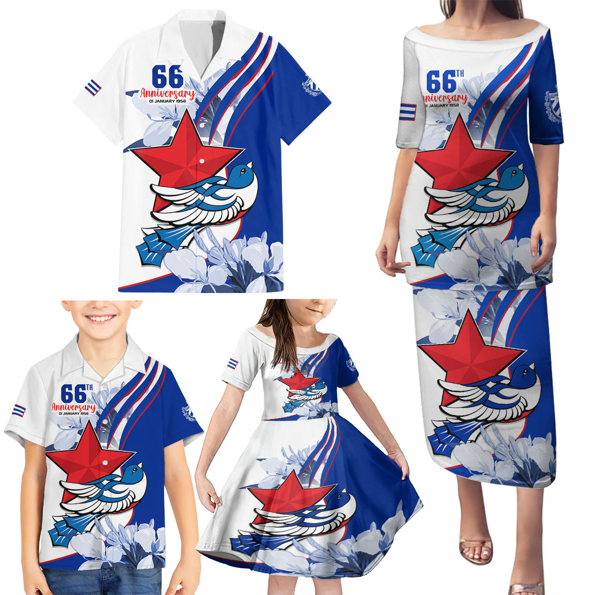 Cuba Triumph of the Revolution Personalized Family Matching Puletasi Dress and Hawaiian Shirt Freedom And Liberty - Wonder Print Shop