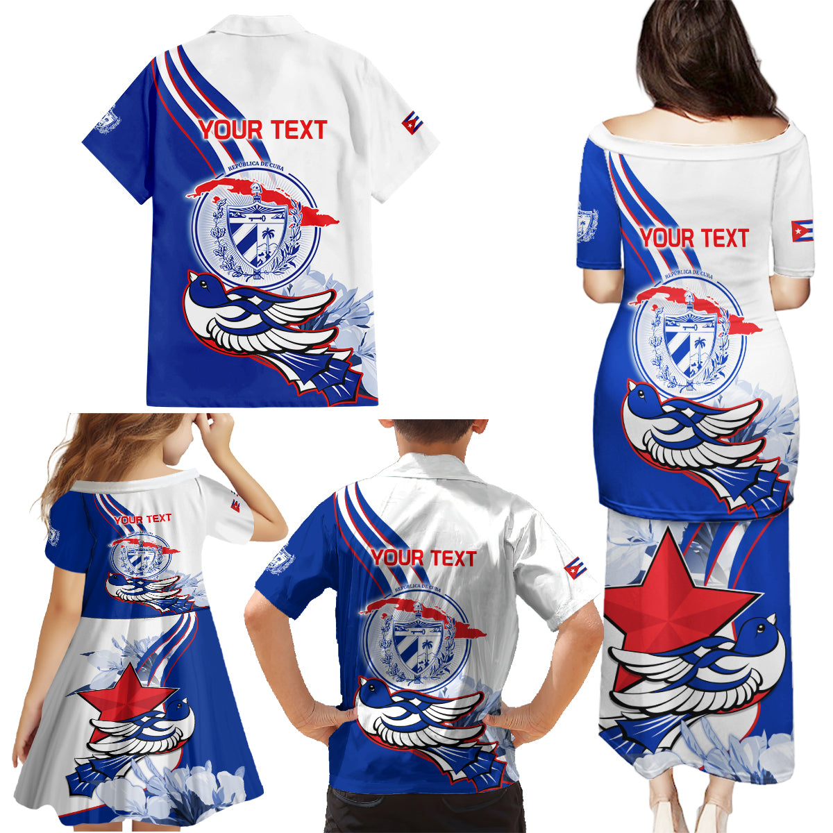 Cuba Triumph of the Revolution Personalized Family Matching Puletasi Dress and Hawaiian Shirt Freedom And Liberty - Wonder Print Shop