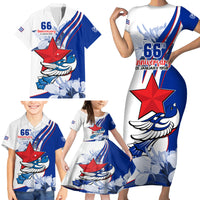 Cuba Triumph of the Revolution Personalized Family Matching Short Sleeve Bodycon Dress and Hawaiian Shirt Freedom And Liberty - Wonder Print Shop