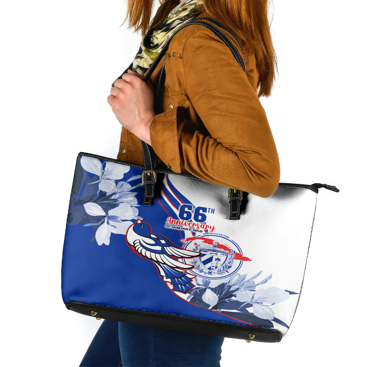 Cuba Triumph of the Revolution Personalized Leather Tote Bag Freedom And Liberty - Wonder Print Shop