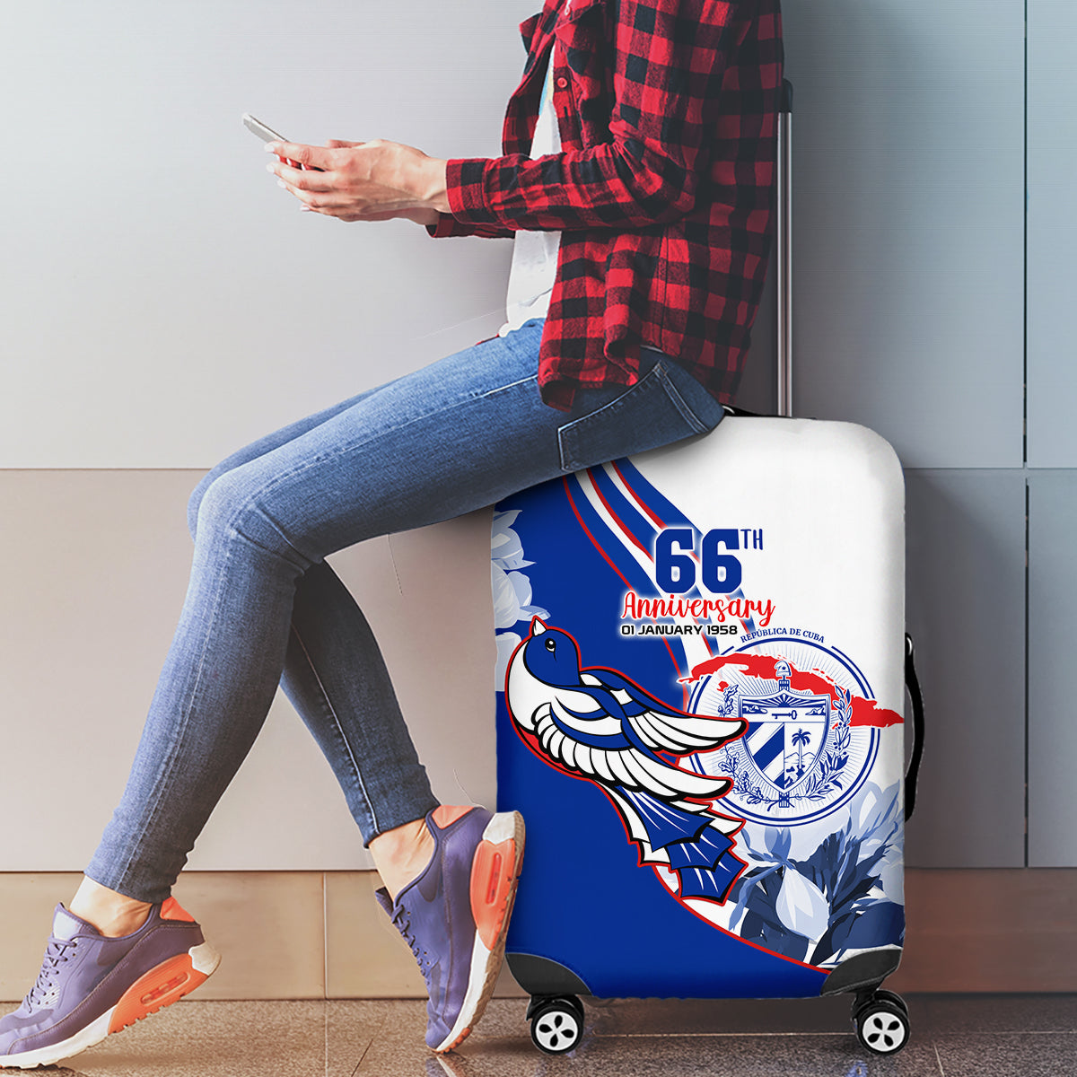 Cuba Triumph of the Revolution Personalized Luggage Cover Freedom And Liberty - Wonder Print Shop