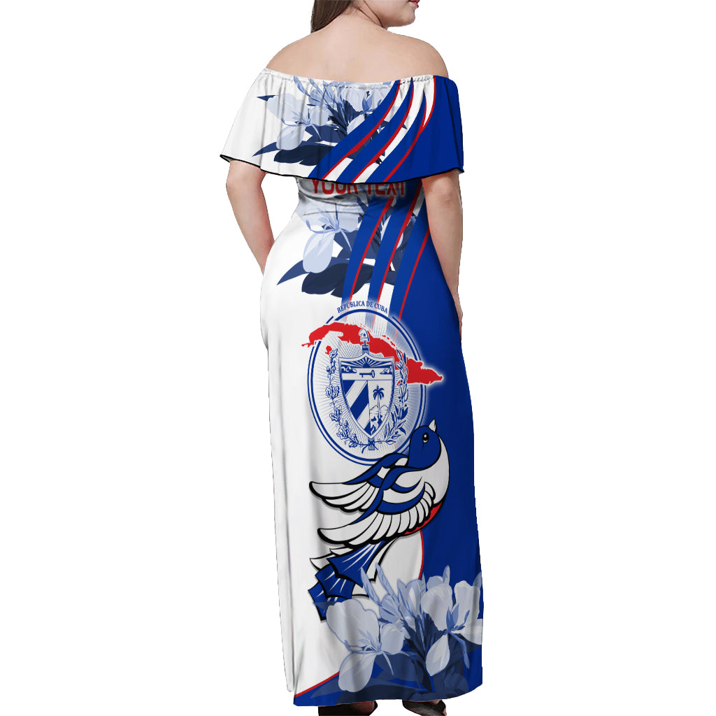 Cuba Triumph of the Revolution Personalized Off Shoulder Maxi Dress Freedom And Liberty - Wonder Print Shop