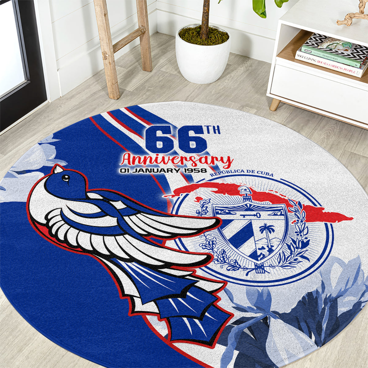 cuba-triumph-of-the-revolution-personalized-round-carpet-freedom-and-liberty