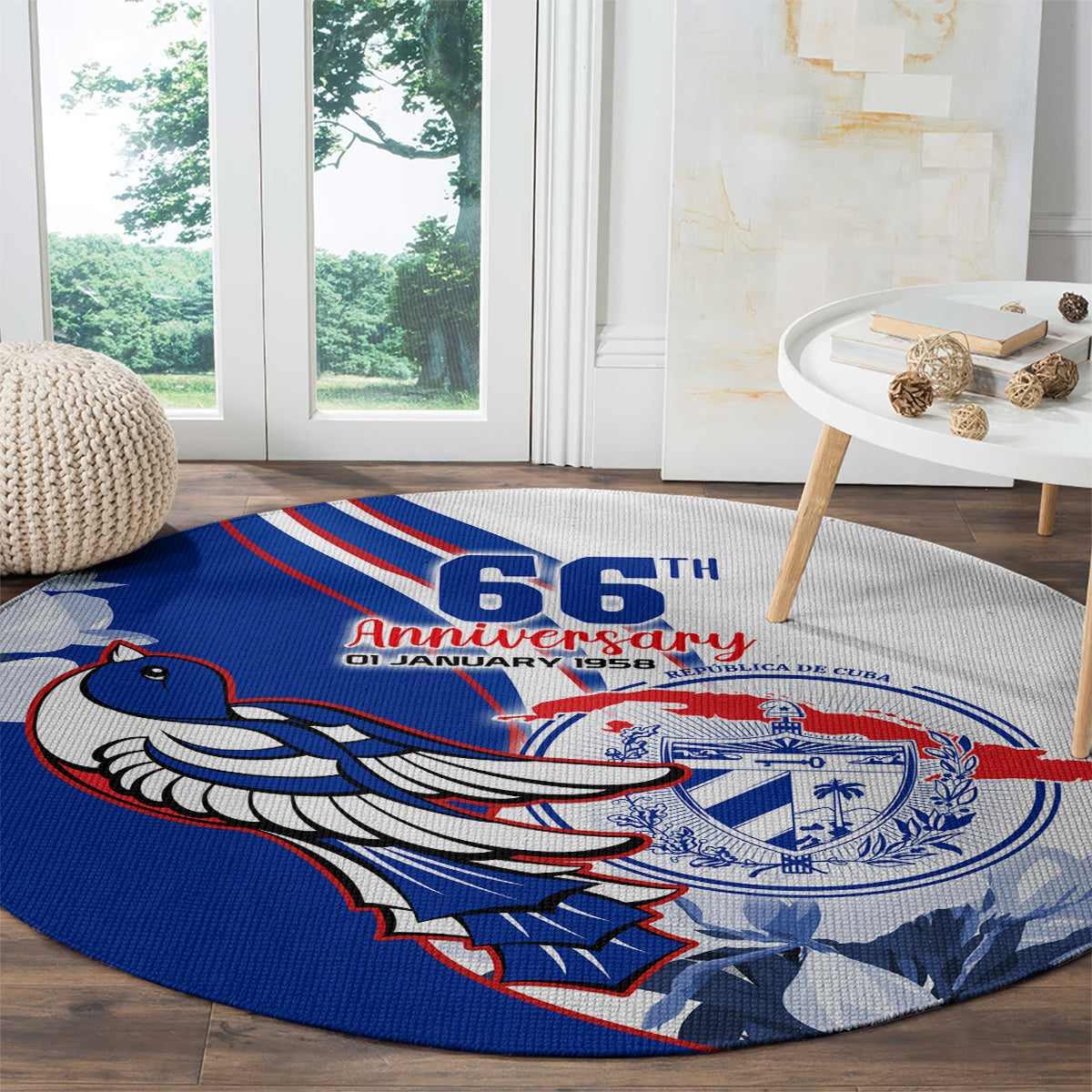 cuba-triumph-of-the-revolution-personalized-round-carpet-freedom-and-liberty