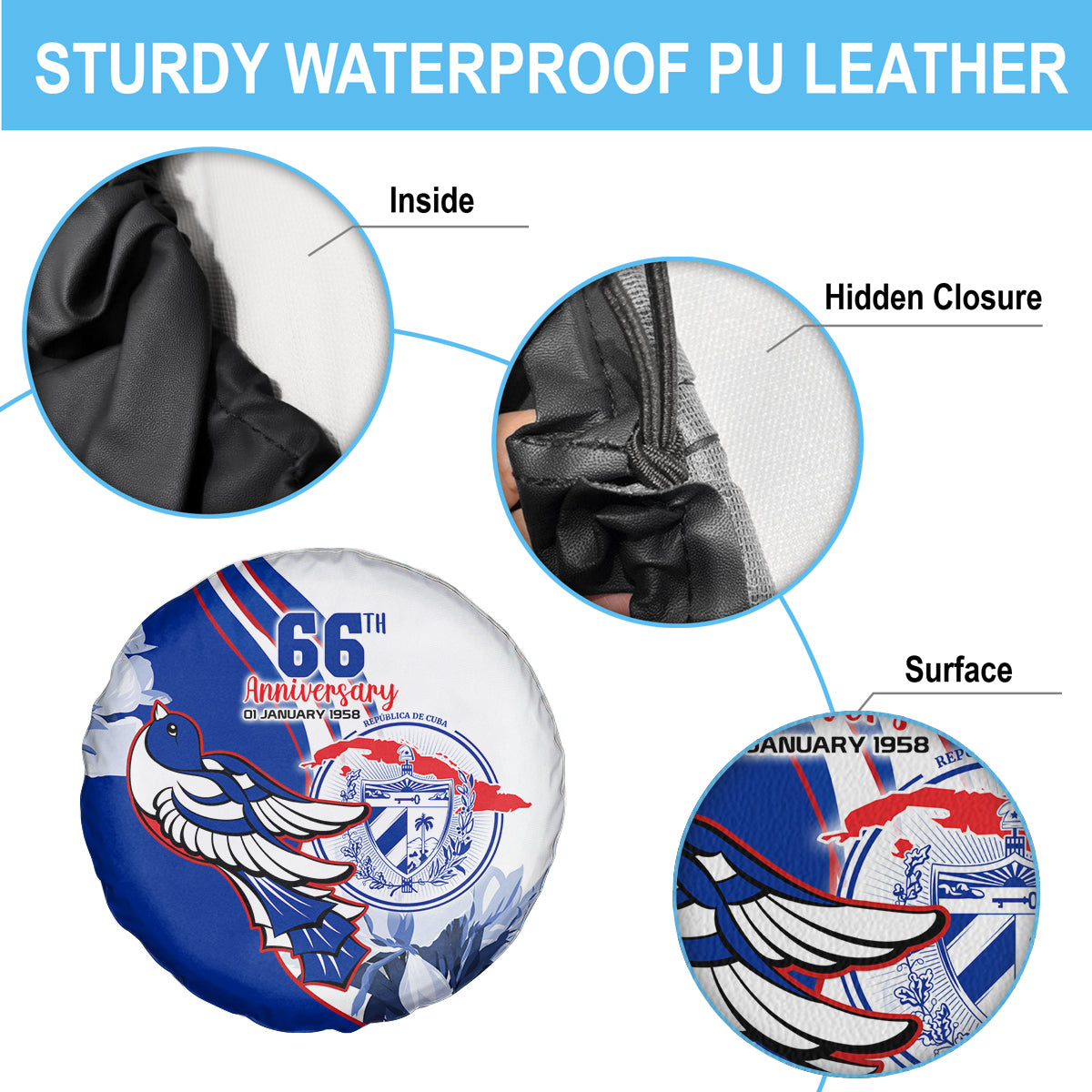 Cuba Triumph of the Revolution Personalized Spare Tire Cover Freedom And Liberty - Wonder Print Shop