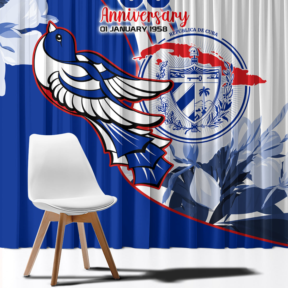 Cuba Triumph of the Revolution Personalized Window Curtain Freedom And Liberty - Wonder Print Shop