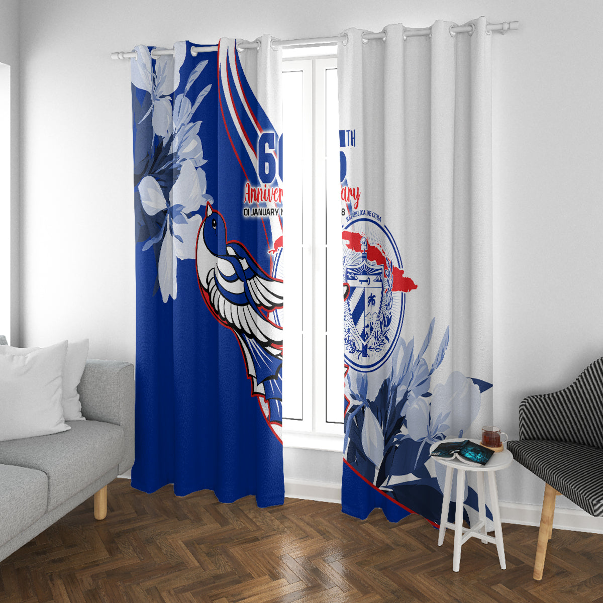 Cuba Triumph of the Revolution Personalized Window Curtain Freedom And Liberty - Wonder Print Shop