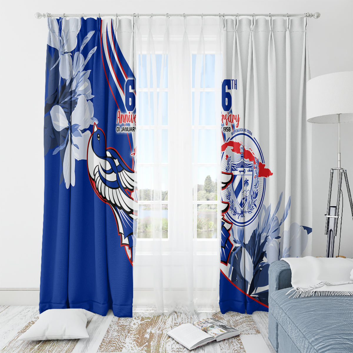 Cuba Triumph of the Revolution Personalized Window Curtain Freedom And Liberty - Wonder Print Shop