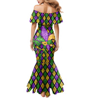 Mardi Gras Glitter Mask with Fleur-de-lis Mermaid Dress - Wonder Print Shop