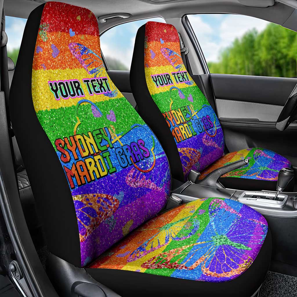 Sydney Mardi Gras Personalized Car Seat Cover Pride Rainbow Glitter Colorful Style LT9 - Wonder Print Shop