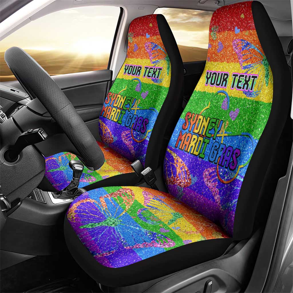 Sydney Mardi Gras Personalized Car Seat Cover Pride Rainbow Glitter Colorful Style LT9 - Wonder Print Shop