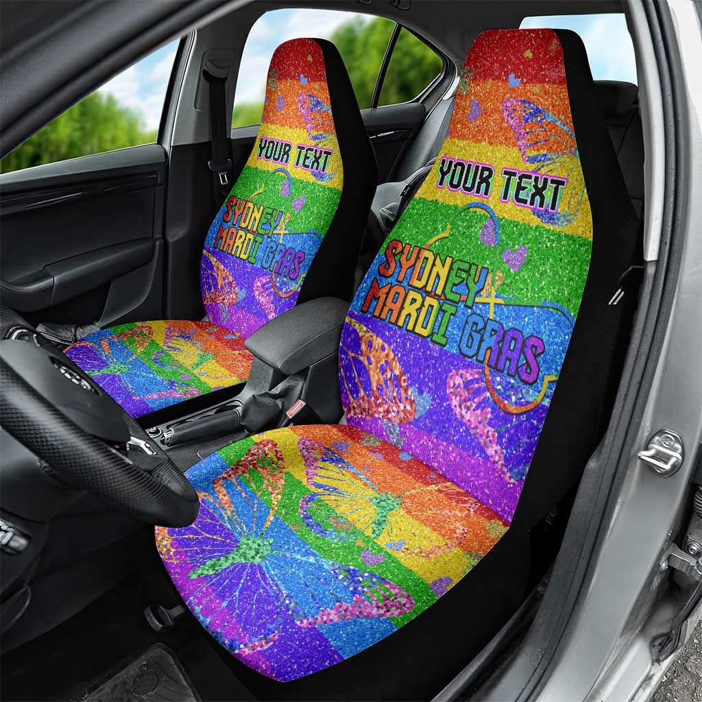 Sydney Mardi Gras Personalized Car Seat Cover Pride Rainbow Glitter Colorful Style LT9 - Wonder Print Shop