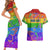 Sydney Mardi Gras Personalized Couples Matching Short Sleeve Bodycon Dress and Hawaiian Shirt Pride Rainbow Glitter Colorful Style LT9 - Wonder Print Shop
