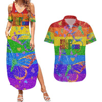 Sydney Mardi Gras Personalized Couples Matching Summer Maxi Dress and Hawaiian Shirt Pride Rainbow Glitter Colorful Style LT9 - Wonder Print Shop